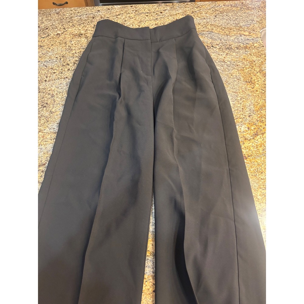 Express Black High-Waist Wide-Leg Pleated Pants